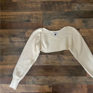 Abbeline Ivory Ribbed Knit Top